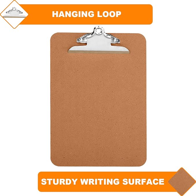 HERKKA 10 Pack Hardboard Office Clipboards - Image 5