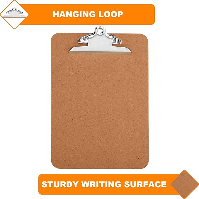 HERKKA 18 Pack Hardboard Office Clipboards - Image 5