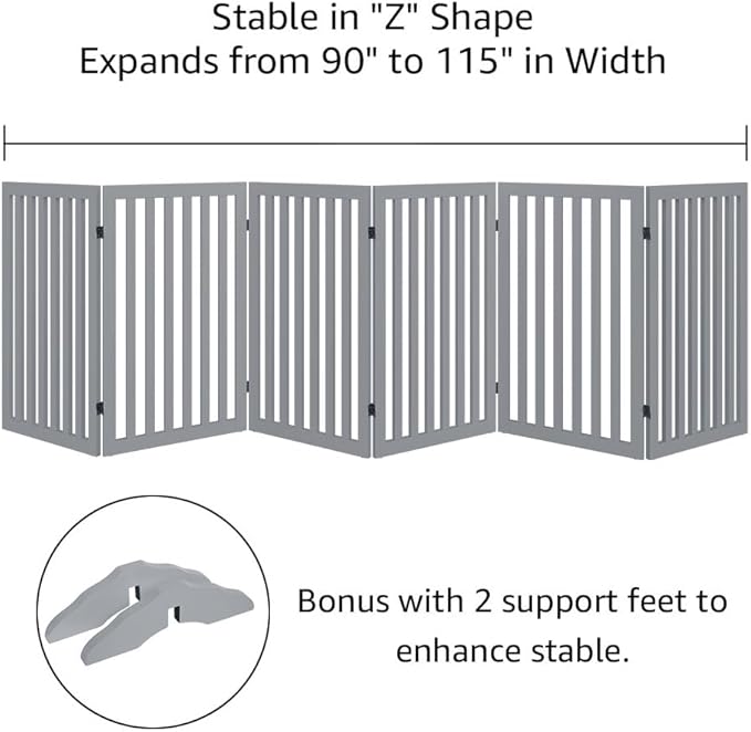 unipaws 120" Extra Wide Pet Gate, Free Standing Dog Gate - Image 4