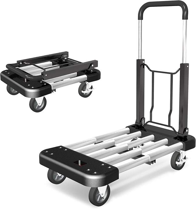 WarmyouHaul Pro Folding Hand Truck, 441LBS Capacity, Adjustable Platform & by Warmyou