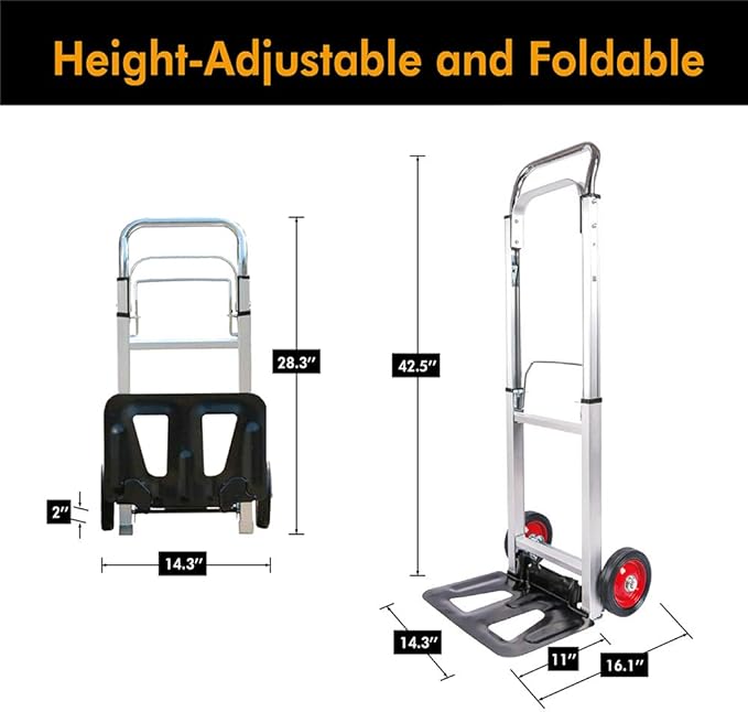 LEADALLWAY Hand Truck Aluminum Foldable Hand Cart - Image 5