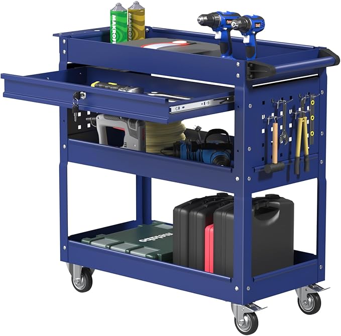 3 Tier Rolling Tool Cart, Heavy Duty Service Cart on Wheels by KIEPERI