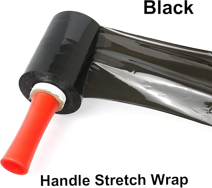 BOMEI PACK Mini Black Industrial Stretch Wrap Film 5" x 1000ft Roll - Image 6