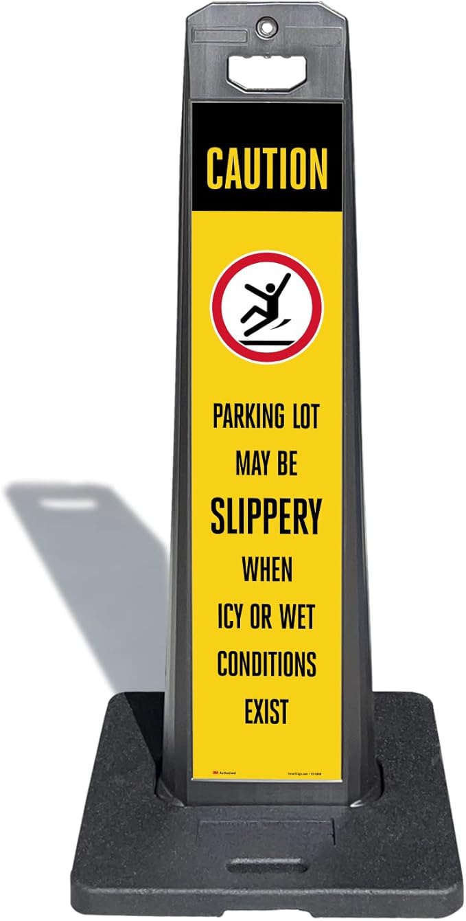 SmartSign Parking Lot Slippery When Icy Or Wet LotBoss Vertical Panel Sign Kit by SmartSign