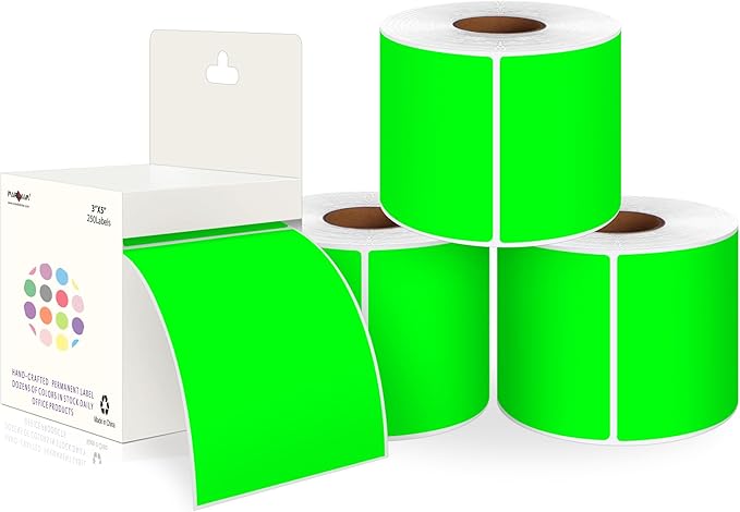 PARLAIM 3 X 5 Inch 4Rolls/1000 Per Roll Rectangle Inventory Color Coding Labels by PARLAIM