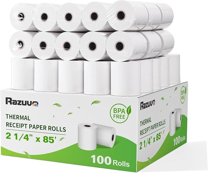 2 1/4 x 85 Thermal Receipt Paper, Compatible by Razuvo