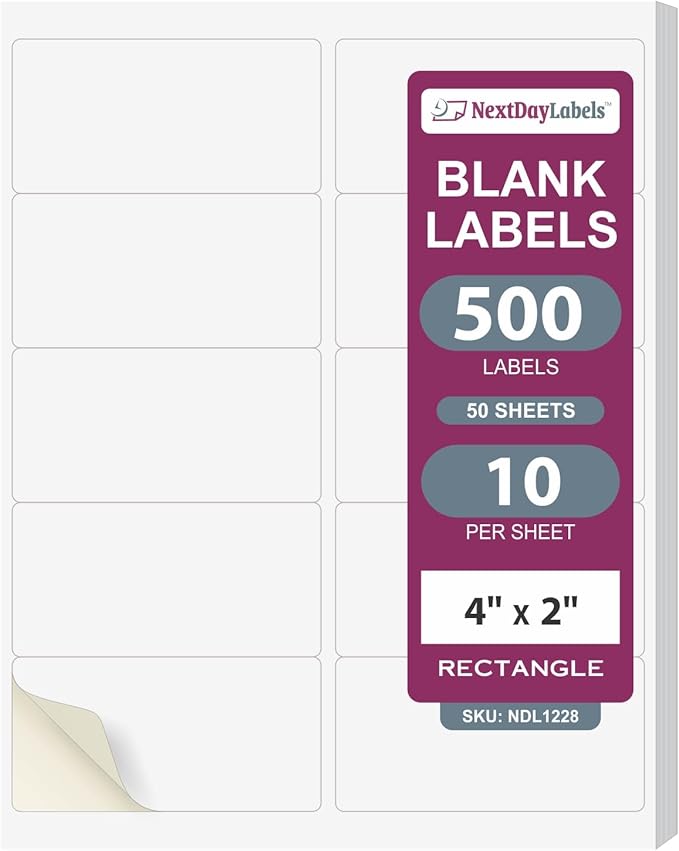 NextDayLabels – 4” x 2” Rectangular Sticker Labels by NextDayLabels