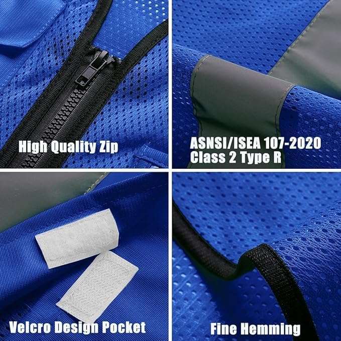 BeautyWill 10/20 Pack Custom Logo Safety Vest, Bulk High Visibility Class 2 - Image 3