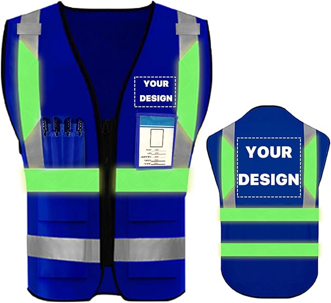 YOWESHOP High Reflective Visibility Safety Vest Custom Your Logo Safety Workwear by YOWESHOP