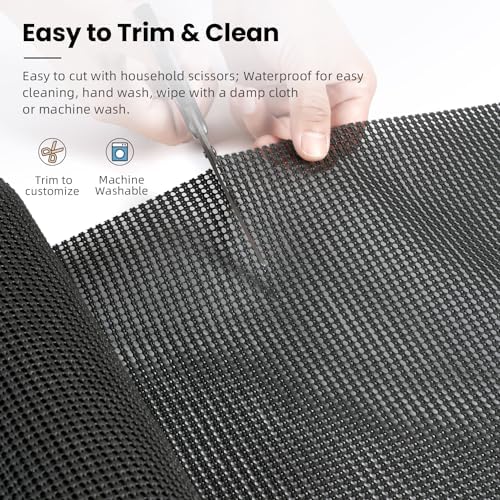 BAGAIL Non-Adhesive Shelf Liner, Thick Strong Grip Drawer Liners for Kitchen Cabinets, Heavy-Duty Easy Cut Cabinet Liners for Shelves, Pantry, Bathroom Cupboards - 12" x 30FT, Charcoal - Image 4