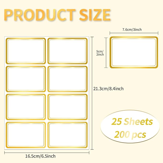 2" x 3" 200 PCS Name Labels, Waterproof Blank Name Tag Stickers - Image 2