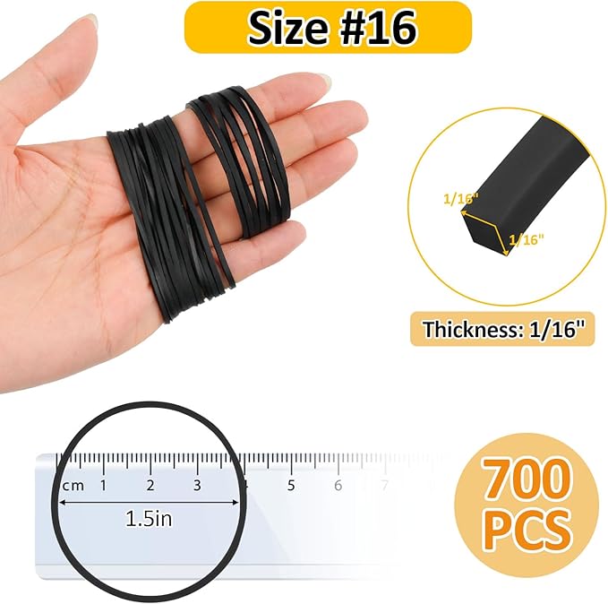 700 Pcs Rubber Bands, Size #16 Reusable Elastic Rubber Band - Image 2