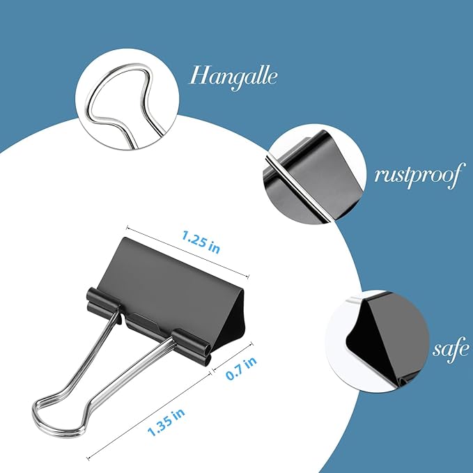 Ufmarine Medium Binder Clips 1.25 Inch Length - Image 2