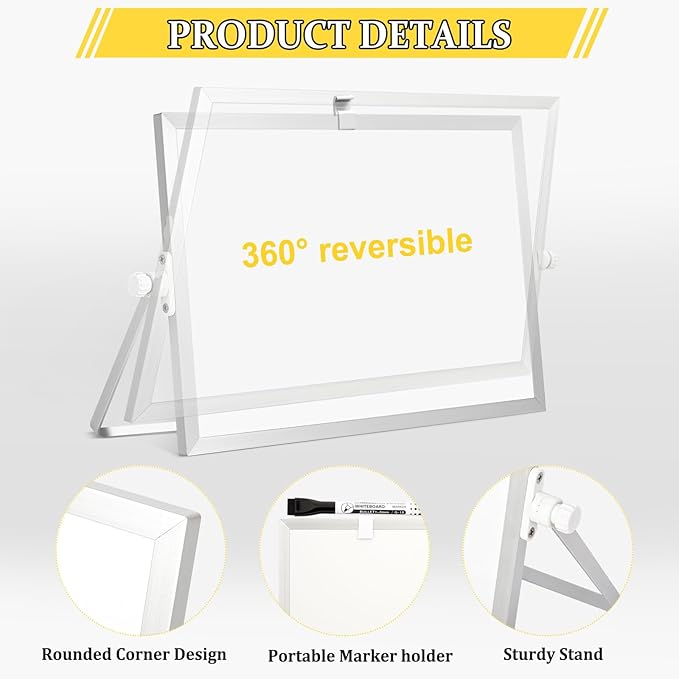 Dry Erase Magnetic White Board, Portable Small Whiteboard Set - Image 2
