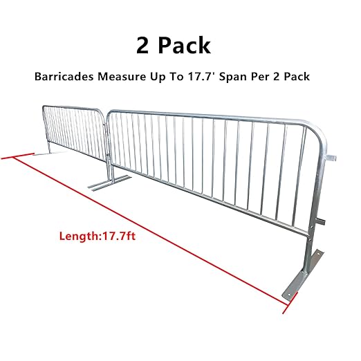 2 Pack 8.5 Ft Steel Crowd Control Heavy Duty Interlocking Steel Safety Barriers - Image 3