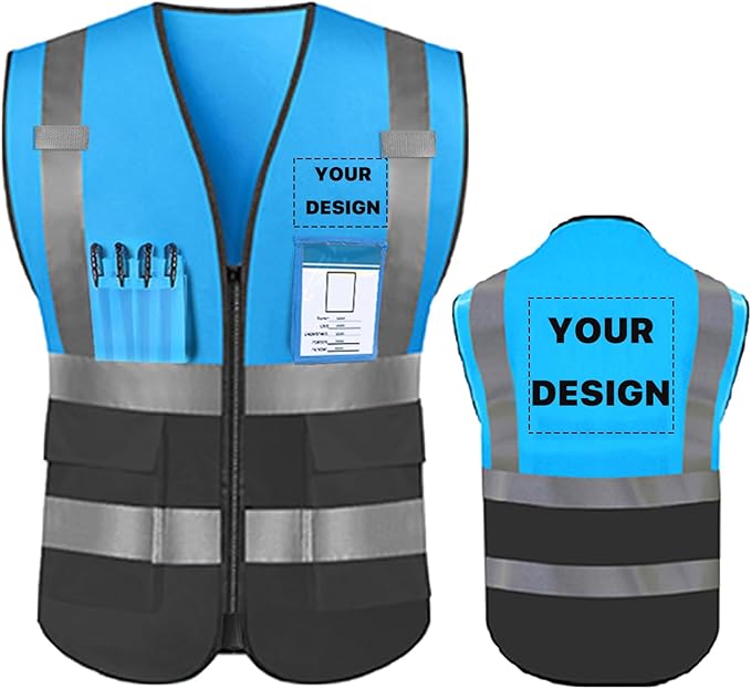 YOWESHOP High Reflective Visibility Safety Vest Custom Your Logo Safety Workwear by YOWESHOP