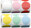 Misofuki 2" 4500 Labels 6-Color Assorted Circle Direct Thermal Stickers Label by Misofuki