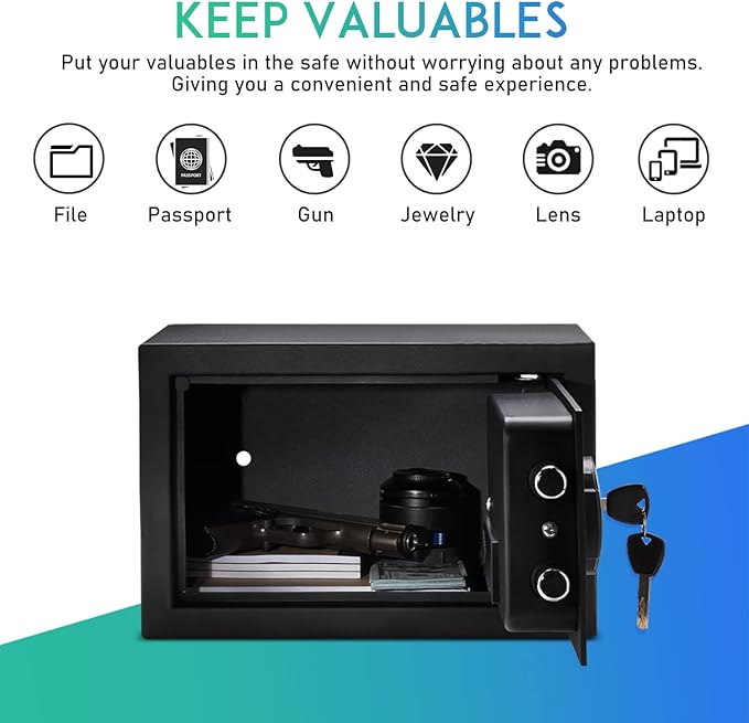 RPNB Deluxe Safe and Lock Box, Digital Keypad Safe Box, Steel Alloy Small Safes - Image 9