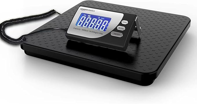 Amazon Basics Digital Postal Scale, Heavy Duty, Aluminium Platform, 440 lb by AmazonBasics