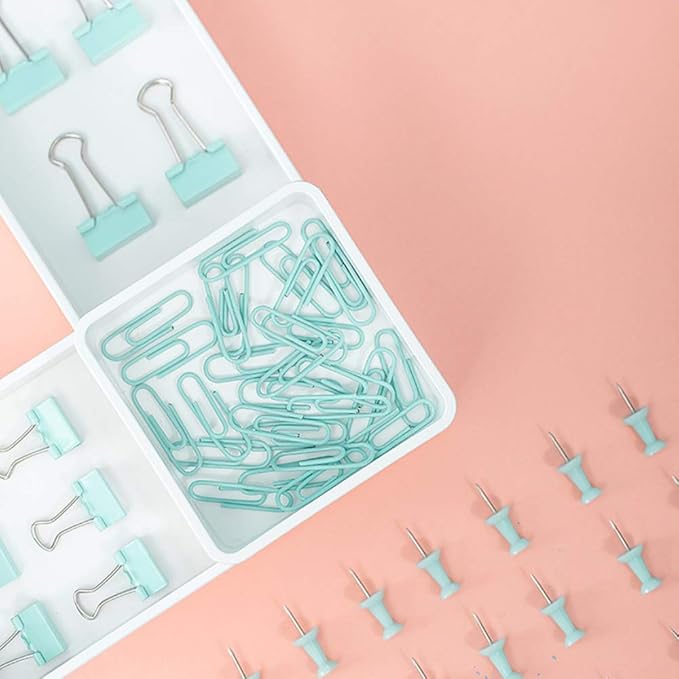 Paper Clips and Binder Clips Set, Metal Assorted Sized Binders - Image 3