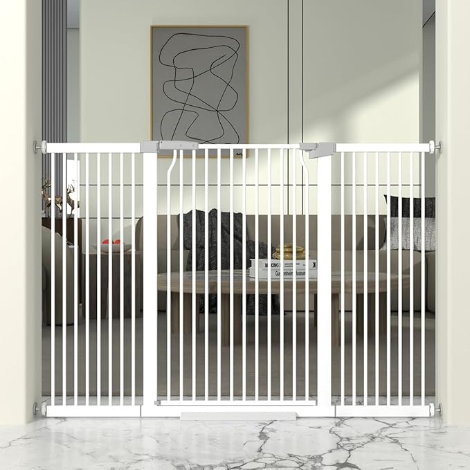 41" Extra Tall Cat Gate for Doorway, 54.5-60.2'' Metal Pet Baby Safe Gate by THEYFIRST