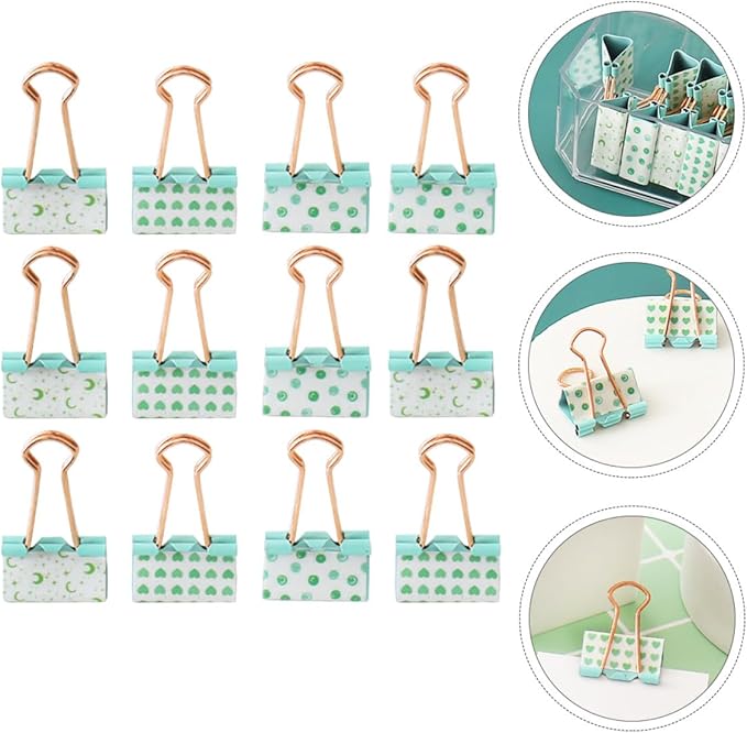 12pcs Metal Binder Clips Paper Clamps Multi-Functional Office File Organizing - Image 5