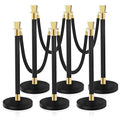 Black Stanchion, 5 ft Black Velvet Rope Red Carpet Ropes and Poles, Stainless by SHAREWIN