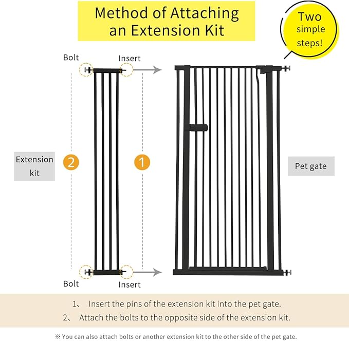 Lumizone Extra Tall Cat Gate Extension Kit 61.02" High Pressure Mounted 2025 - Image 2