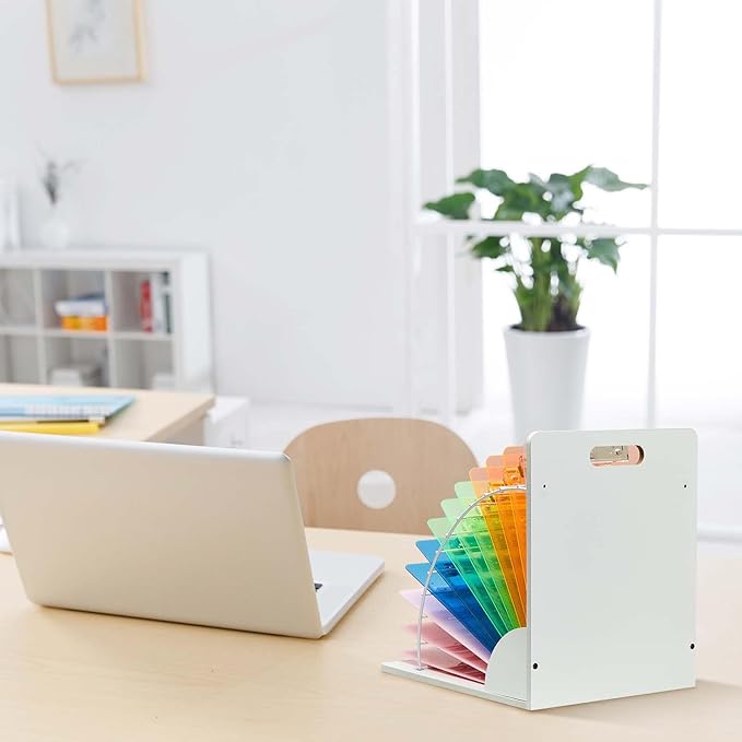 Sintuff 2 Pcs Clipboard Holder Wood Metal Clipboard Organizer White Clipboard - Image 3