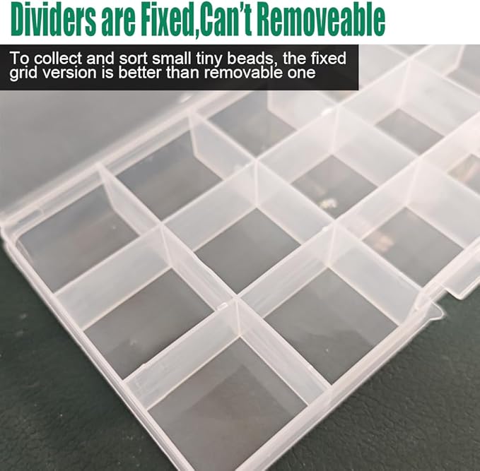 4 Pcs 15 Grids Clear Organizer Box Plastic Storage Container - Image 3