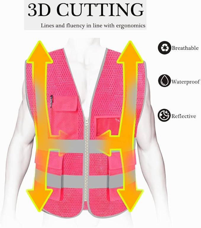 HYCOPROT High Visibility Mesh Safety Reflective Vest - Image 4