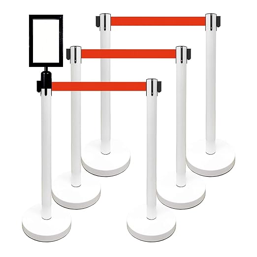 VIP Crowd Control Retractable Belt Stanchion Queue Safety Barrier Set by CrowdControlCenter