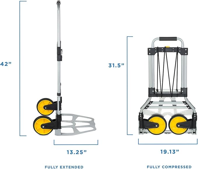Mount-It! Folding Hand Truck and Personal Dolly, Aluminum Trolley, Heavy Duty - Image 9