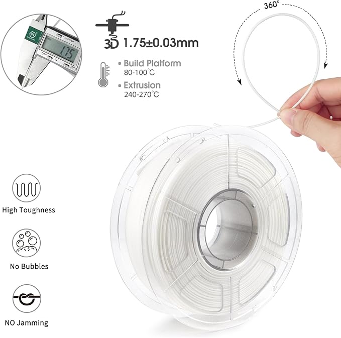 iSANMATE ASA Filament 1.75mm Bundle 4KG, UV & Weather Resistant 3D Printer - Image 2