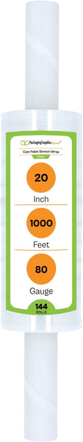 PSBM 144 Rolls 20 Inch x 1000 Feet 80 Gauge Stretch Film/Wrap by PackagingSuppliesbymail