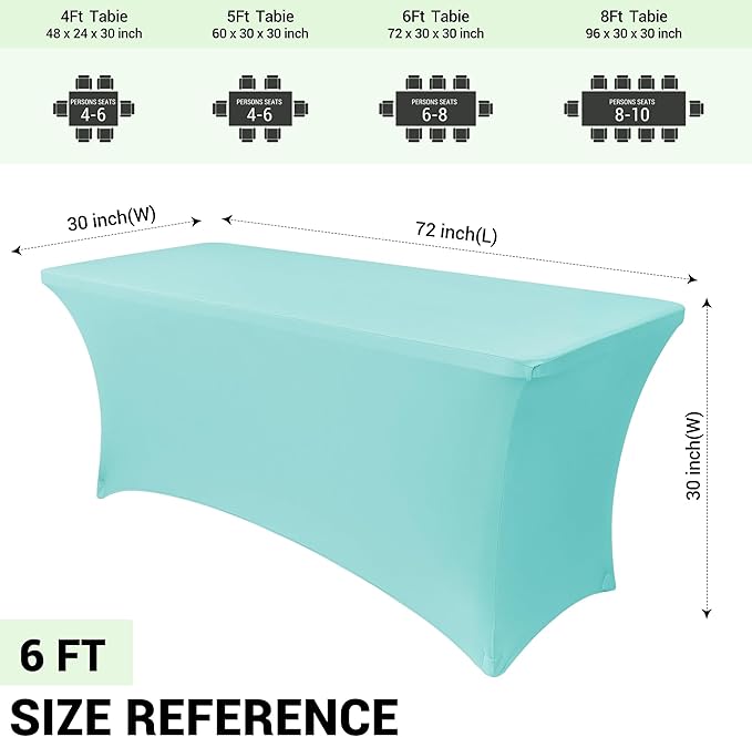 Obstal 6 Pack Stretch Spandex Table Covers - Image 4