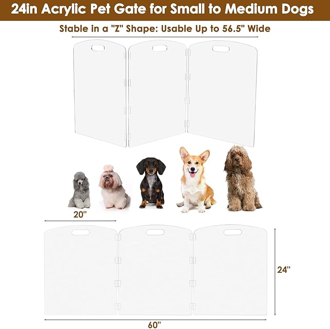 Modern Frame Clear Acrylic Freestanding Pet Gate - Image 4