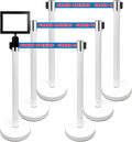 Retractable Stanchion, 6 SPECIALTY Posts + Signframe by VIP+Crowd+Control