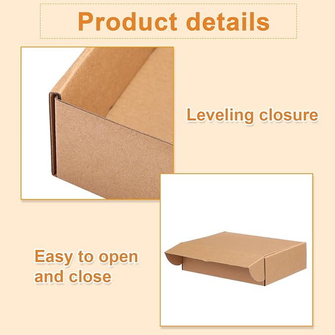 Qilery 100 Pcs Shipping Boxes Cardboard Gift Corrugated Cardboard Brown Boxes - Image 3