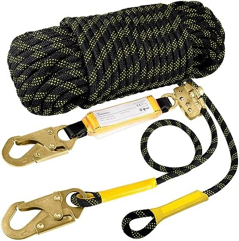 TRSMIMA Rope Harness Safety Lanyard：100ft Roofing Rope Fall Protection by TRSMIMA