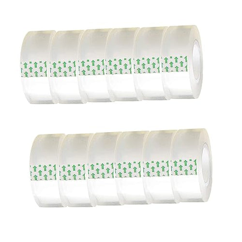 12 Pack Transparent Tape Clear Tape Refills Rolls Each Roll 3/4 x 1000 Inches by WUKAKA