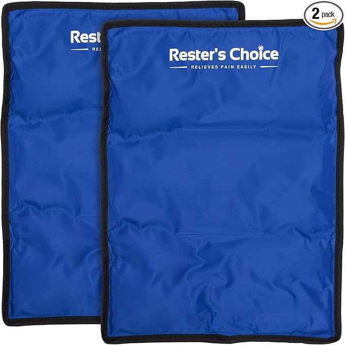 2 Pack Large Ice Packs for Injuries | 11" x 14.5" | Hot & Cold Pack | Reusable by RESTERSCHOICE