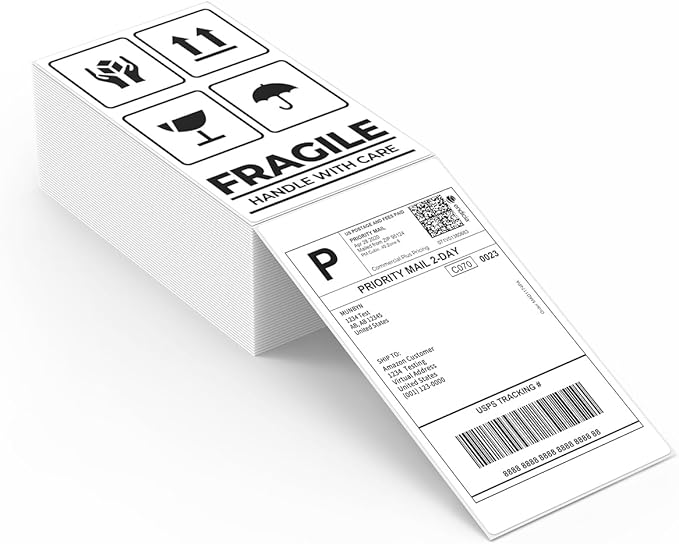 MUNBYN 3x5 Inch Thermal Shipping Labels, Shipping Packages, 500 Sheets/1 Roll by MUNBYN
