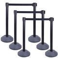 OangeStar 6 Packs Crowd Control Stanchions w/10ft Retractable Belt, Crowd by OrangeStar