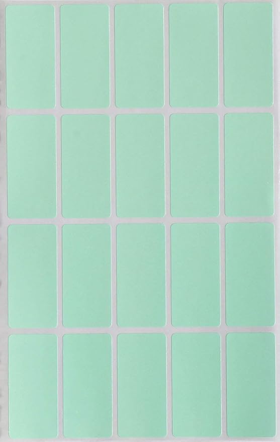 Royal Green Rectangular Color Coding Stickers 1.57inch x 0.75 inch Rectangle by RoyalGreen
