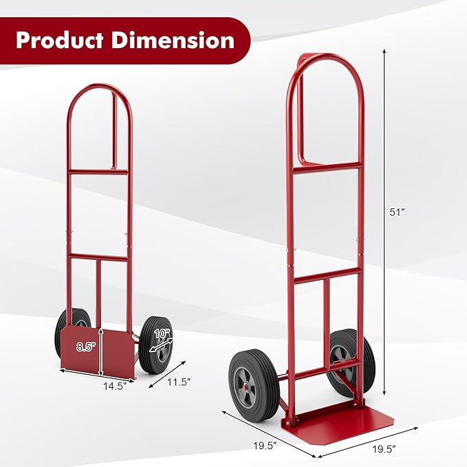 Goplus Hand Truck, P-Handle Hand Truck Dolly - Image 6