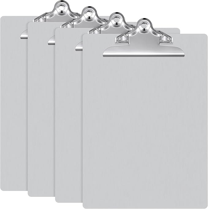 Mimorou 4 Pcs Metal Clipboard Heavy Duty Aluminum Clipboards 12 x 9 Inch Metal by Mimorou