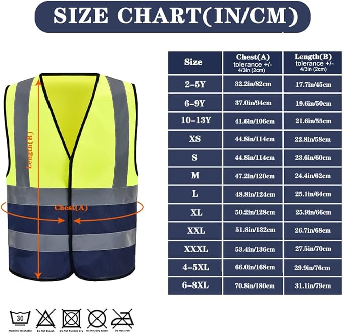 AYKRM 12 colour High visibility viz vest hi vis viz reflective work - Image 4