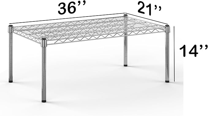21''W x 36''L x 14''H Chrome Plated Wire Dunnage Rack | Off The Floor Storage - Image 3