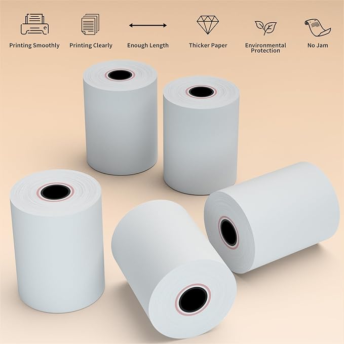 Thermal Receipt Paper Rolls, 2-1/4 x 50 inches, 400 Rolls, Compatible - Image 3